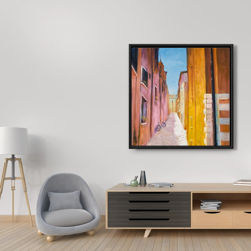 Colorful Houses In The Streets Of Collioure, Fine art gallery wrapped canvas 24x36