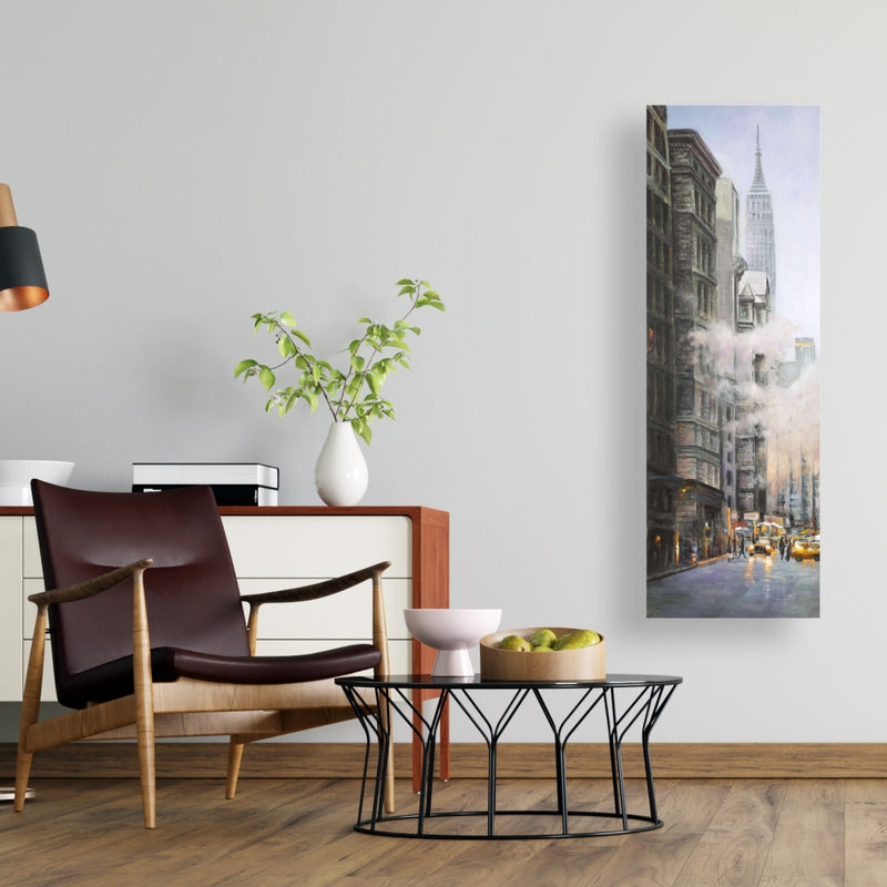 Morning In The Streets Of New-York City, Fine art gallery wrapped canvas 16x48