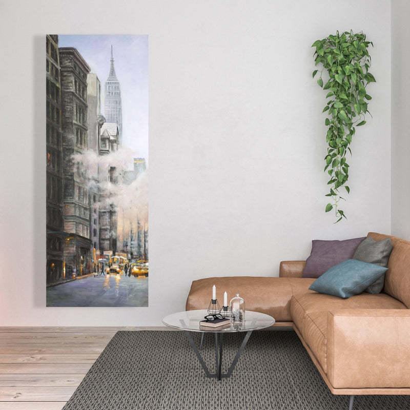 Morning In The Streets Of New-York City, Fine art gallery wrapped canvas 16x48