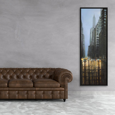 Evening In The Streets Of New-York City, Fine art gallery wrapped canvas 16x48