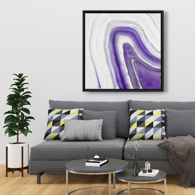 Purple Round Geode, Fine art gallery wrapped canvas 36x36