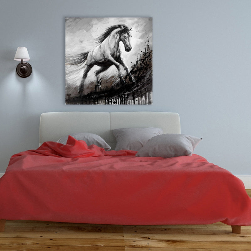 White Horse In The Wind, Fine art gallery wrapped canvas 24x36