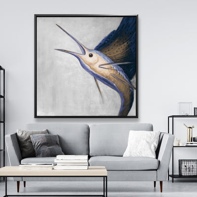 Gold Swordfish, Fine art gallery wrapped canvas 36x36