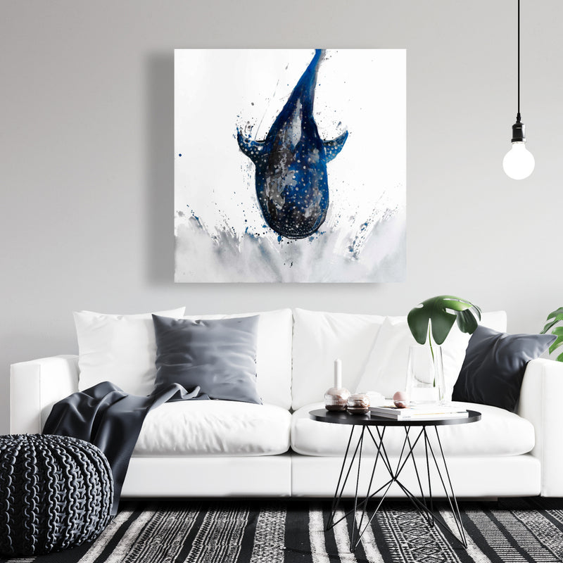 Shark Whale, Fine art gallery wrapped canvas 36x36