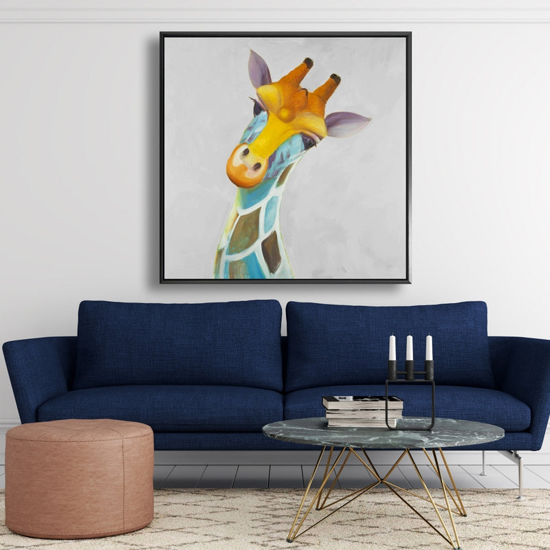 Colorful Giraffe, Fine art gallery wrapped canvas 36x36