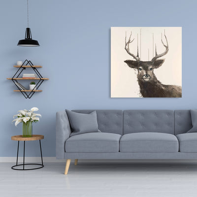Abstract Deer, Fine art gallery wrapped canvas 36x36