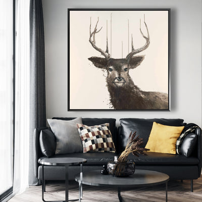 Abstract Deer, Fine art gallery wrapped canvas 36x36