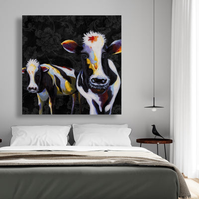 Two Funny Cows Victorian, Fine art gallery wrapped canvas 36x36