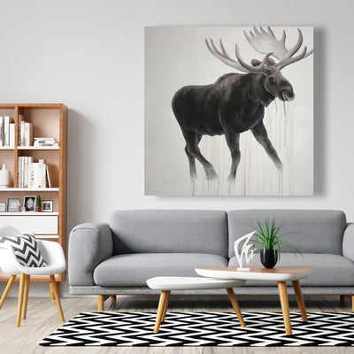 Walking Moose , Fine art gallery wrapped canvas 36x36