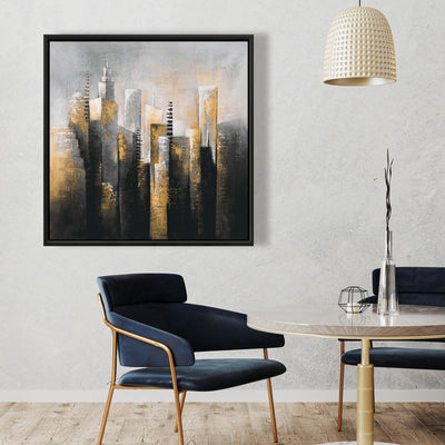 Abstract Gold Skyscraper, Fine art gallery wrapped canvas 24x36