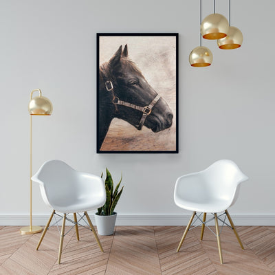 Gallopin The Brown Horse, Fine art gallery wrapped canvas 24x36
