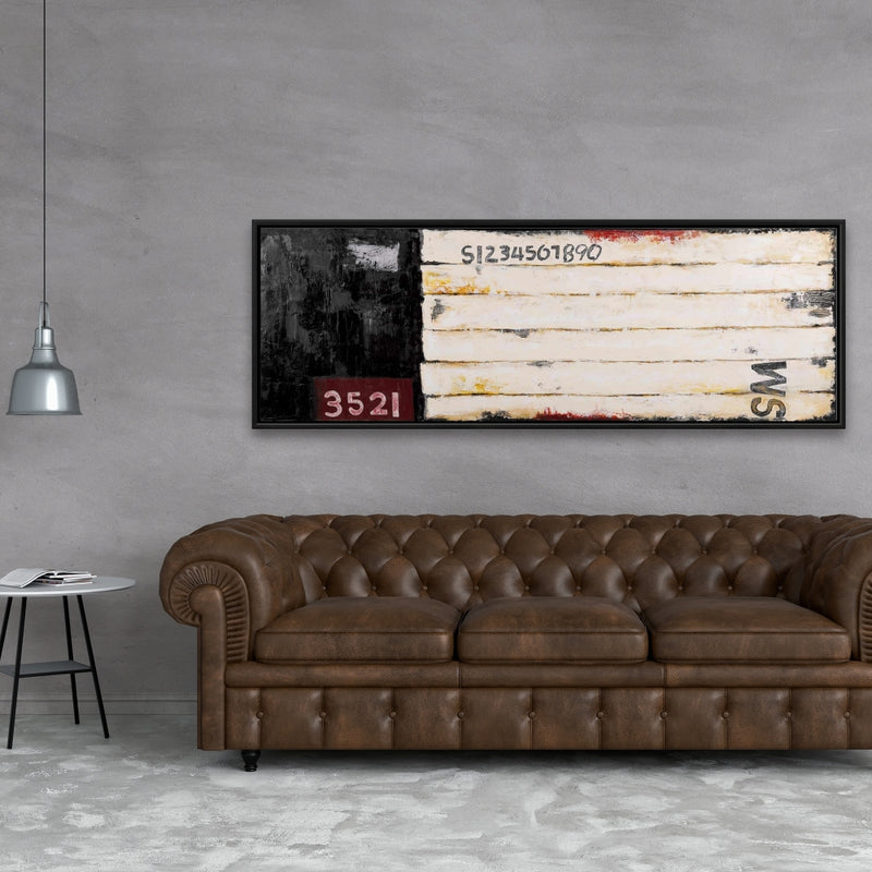 Wood Looking Art With Numbers, Fine art gallery wrapped canvas 16x48