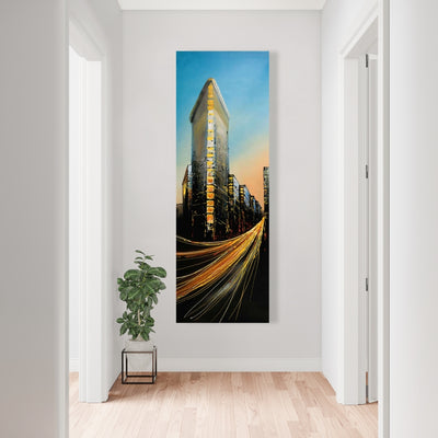 Flatiron Building In Light, Fine art gallery wrapped canvas 16x48