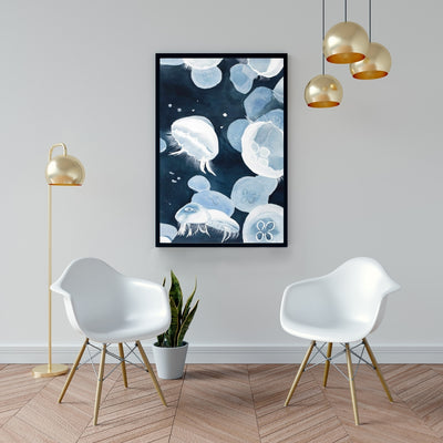Jellyfishs, Fine art gallery wrapped canvas 16x48