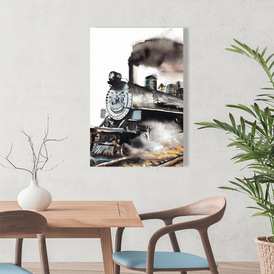 Vintage Steam Train, Fine art gallery wrapped canvas 24x36
