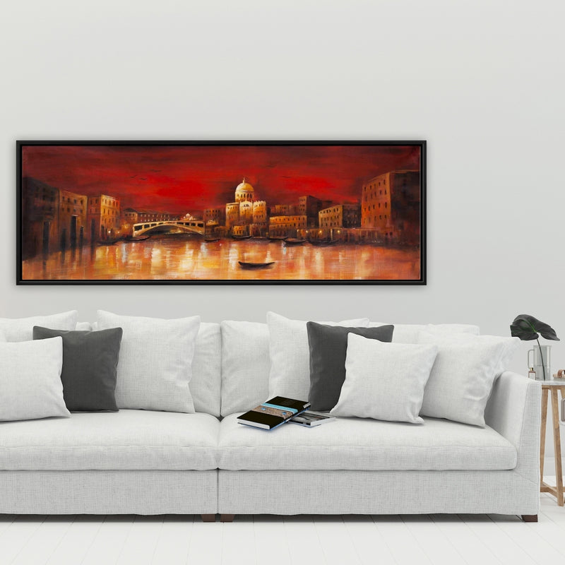Venise By Red Dawn, Fine art gallery wrapped canvas 16x48