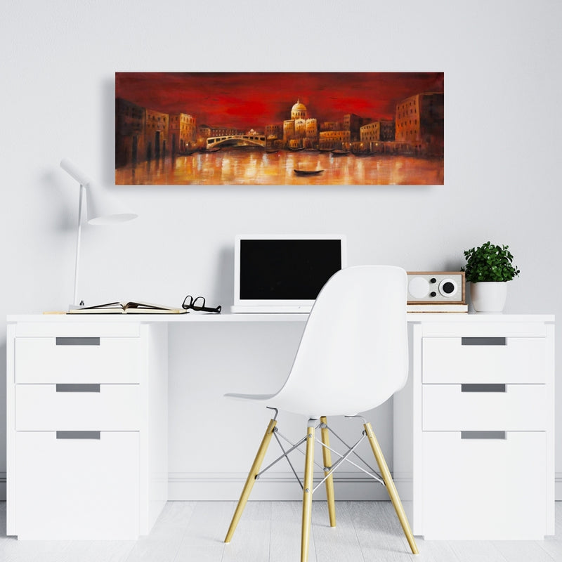 Venise By Red Dawn, Fine art gallery wrapped canvas 16x48
