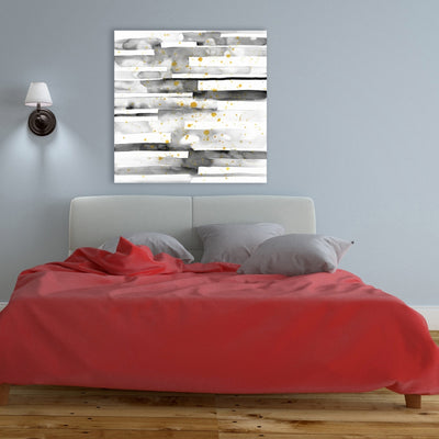 Black Stripes With Gold Splash, Fine art gallery wrapped canvas 24x36