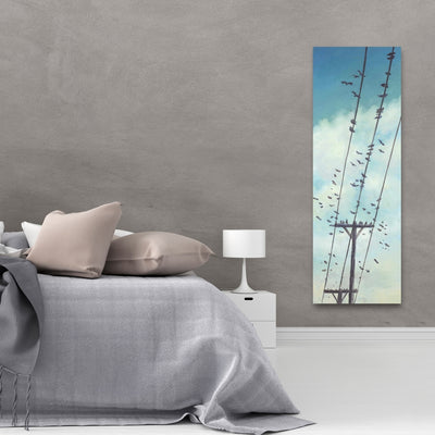 Birds On Electric Wire, Fine art gallery wrapped canvas 16x48