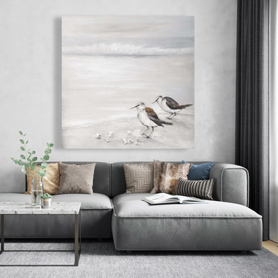 Two Sandpipiers Birds, Fine art gallery wrapped canvas 16x48
