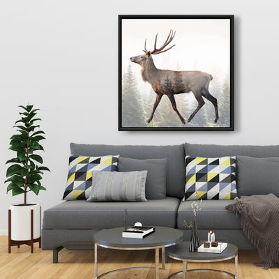 Large Plume Roe Deer, Fine art gallery wrapped canvas 36x36