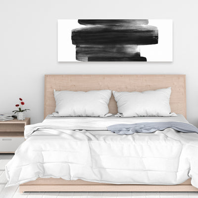 Black Shapes, Fine art gallery wrapped canvas 16x48