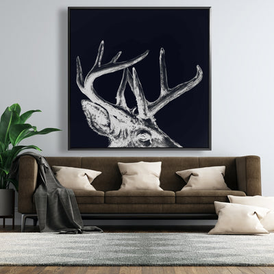 Blue Roe Deer Plume, Fine art gallery wrapped canvas 24x36