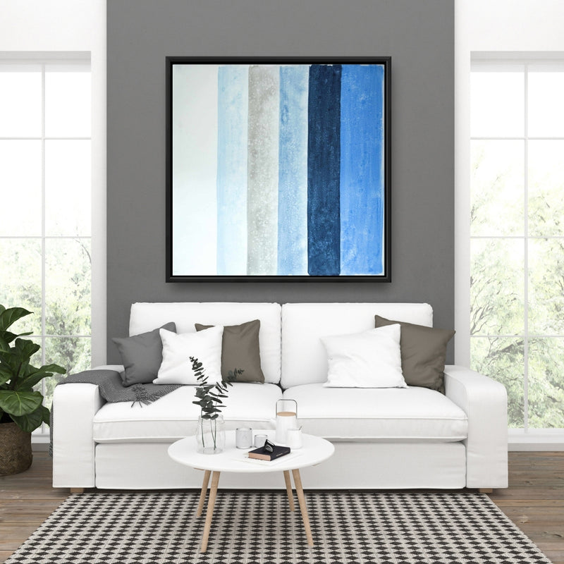 Blue Stripes, Fine art gallery wrapped canvas 36x36