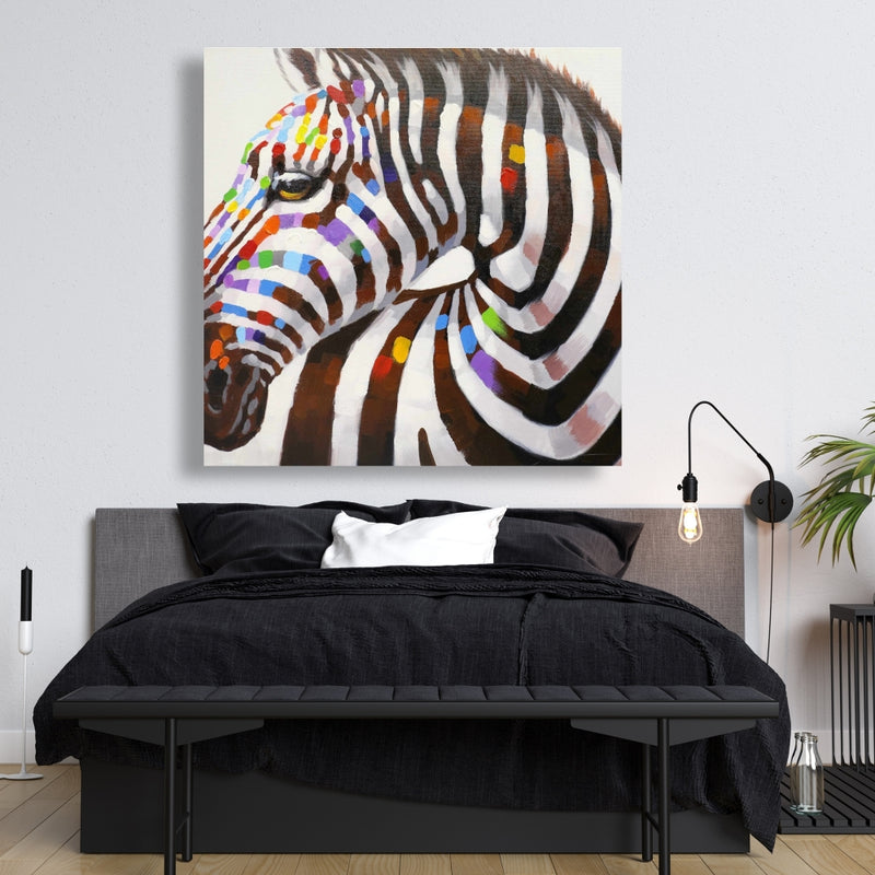 Colorful Zebra, Fine art gallery wrapped canvas 16x48