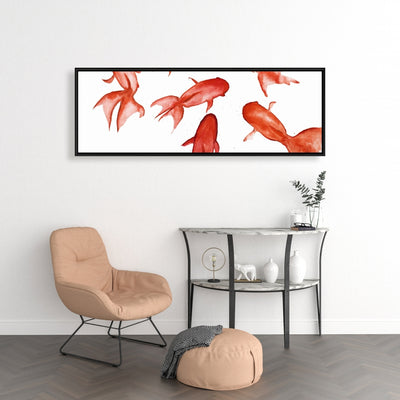 Red Fishes, Fine art gallery wrapped canvas 16x48