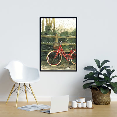 Riding In The Woods By Bicycle, Fine art gallery wrapped canvas 24x36