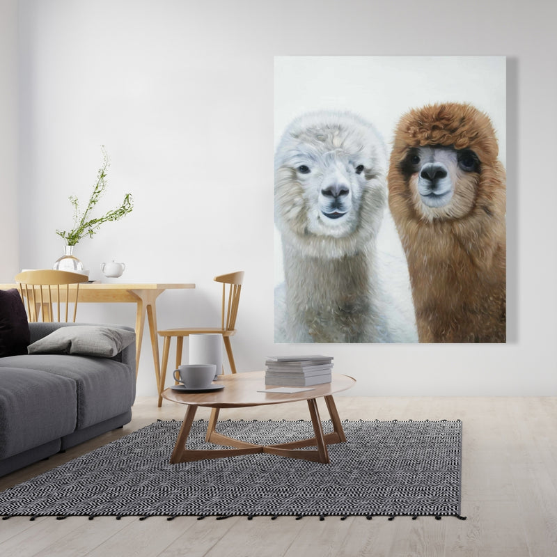 Two Lamas, Fine art gallery wrapped canvas 16x48