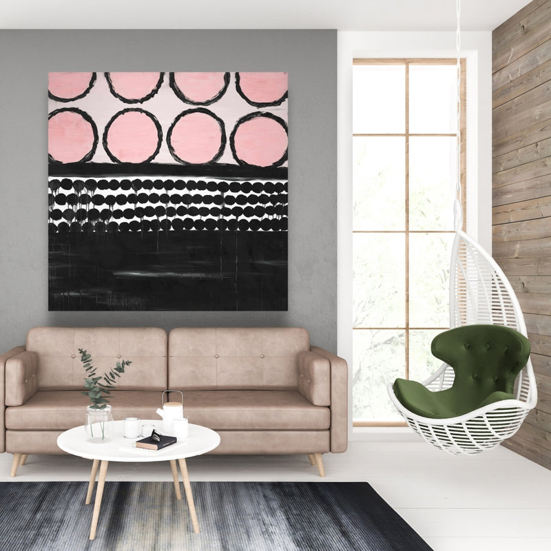Cluster Of Pink Circles, Fine art gallery wrapped canvas 36x36