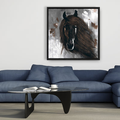 Dark Brown Horse, Fine art gallery wrapped canvas 24x36