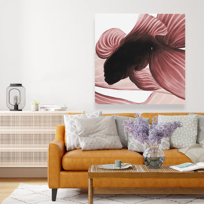 Two Red Betta, Fine art gallery wrapped canvas 16x48