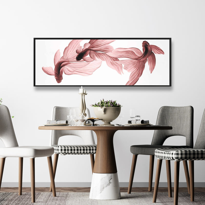 Red Betta Fish, Fine art gallery wrapped canvas 16x48