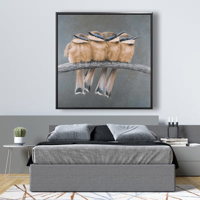 Four Birds On A Branch, Fine art gallery wrapped canvas 24x36