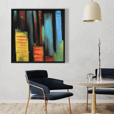 Abstract Tall Buildings, Fine art gallery wrapped canvas 16x48