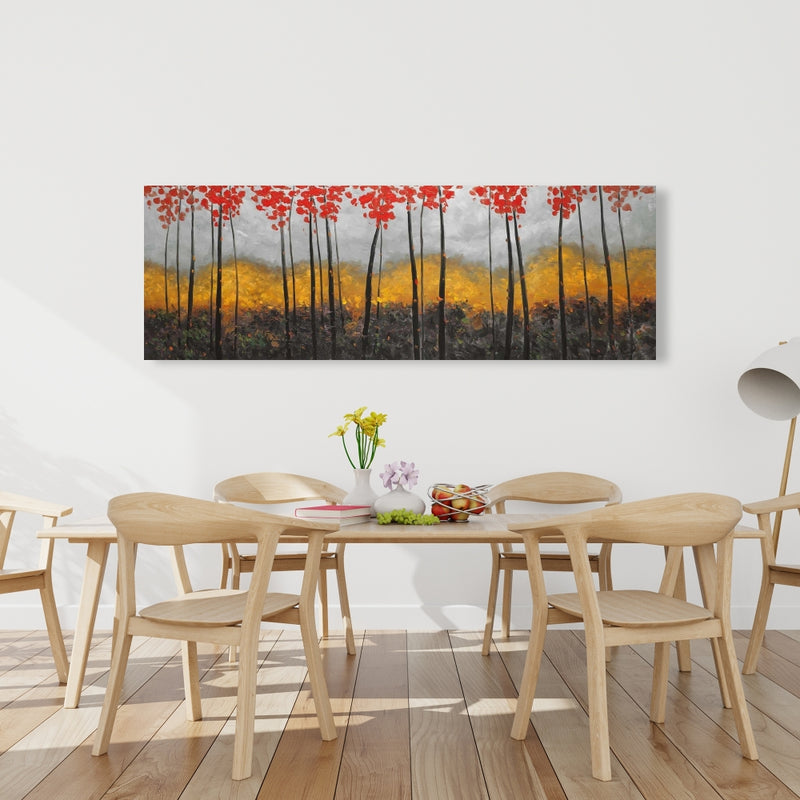 Abstract Autumn Trees, Fine art gallery wrapped canvas 16x48