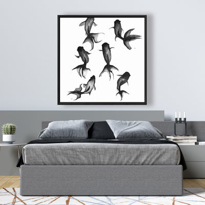 Black Fishes, Fine art gallery wrapped canvas 36x36