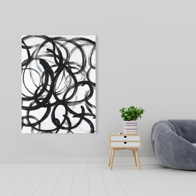 Abstract Curly Lines, Fine art gallery wrapped canvas 24x36
