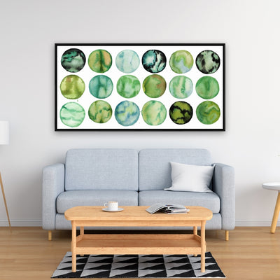 Green Circles, Fine art gallery wrapped canvas 36x36