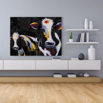 Two Funny Cows Victorian, Fine art gallery wrapped canvas 36x36