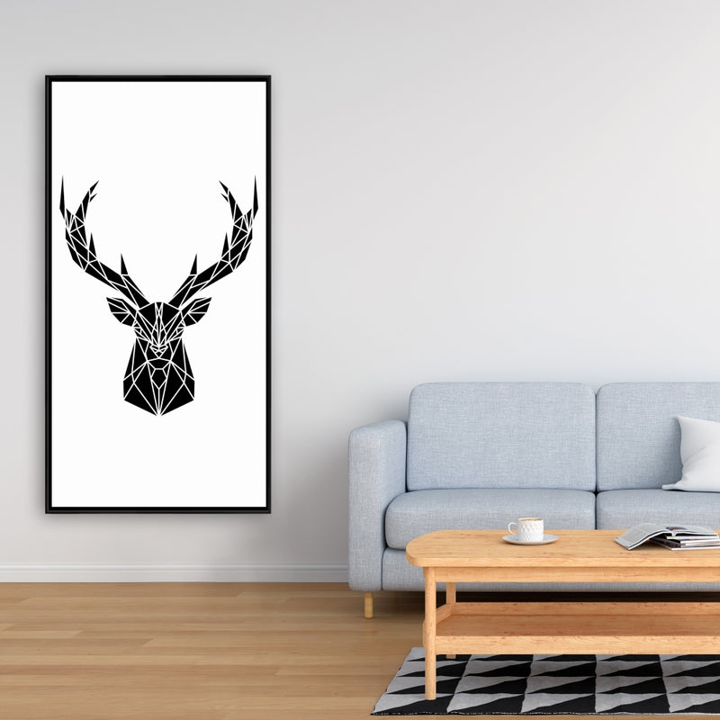 Geometric Deer Head, Fine art gallery wrapped canvas 24x36