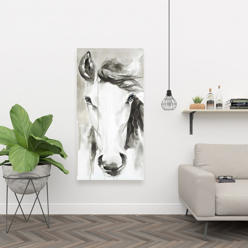 Beautiful Abstract Horse, Fine art gallery wrapped canvas 16x48