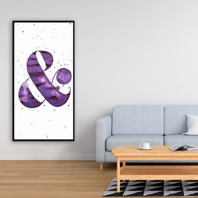 Ampersand Purple, Fine art gallery wrapped canvas 24x36