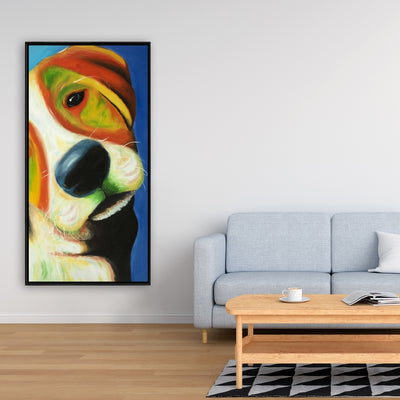 Colorful Beagle Dog, Fine art gallery wrapped canvas 36x36
