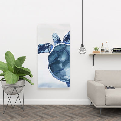Watercolor Blue Turtle, Fine art gallery wrapped canvas 24x36