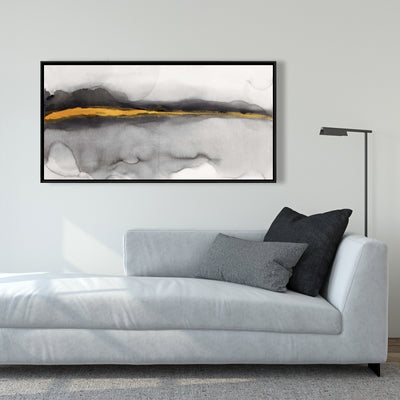 Gold Stripe Abstract, Fine art gallery wrapped canvas 16x48