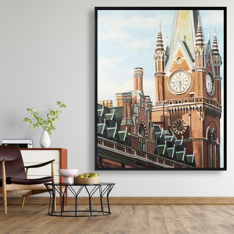 St-Pancras Station In London, Fine art gallery wrapped canvas 24x36